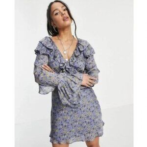 Free People Blue Floral Mini Dress